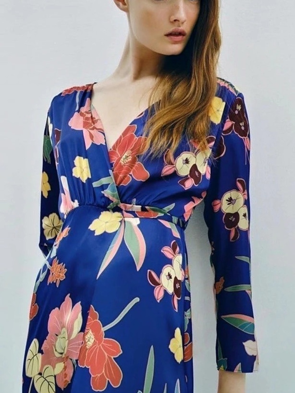 Floral Blue Midi Dress